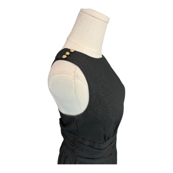 ✨ EUC AUGUST SILK Black Sleeveless V-Neck Dress | Women’s Sz 6 - Picture 3 of 10